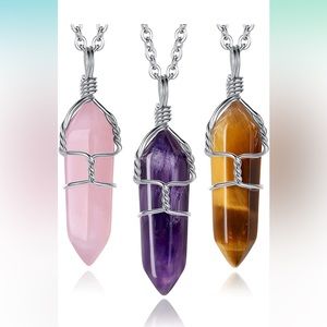 Amethyst quartz pendant necklace